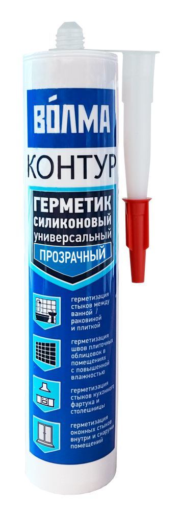 Силиконовый герметик «ВОЛМА-Контур» 290 мл, прозрачный