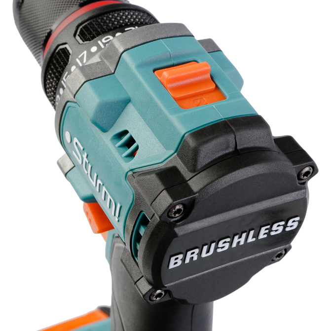 CD1860BL Дрель аккумуляторная Sturm!, бесщеточная 18В, 1BatterySystem, 60Нм, 2х2.0Ач, кейс