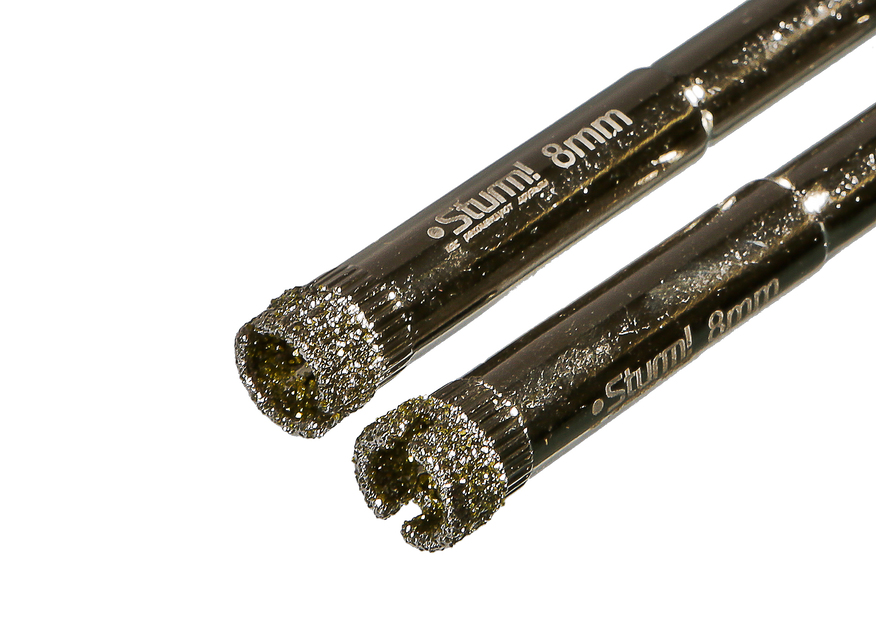 Коронка алмазн. По керам. Плитке и стеклу 8 х 55 мм, 2 шт., блистер, Sturm!