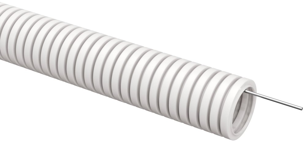 ELASTA Труба гофрированная ПВХ d=32мм с зондом белая (25м) IEK
