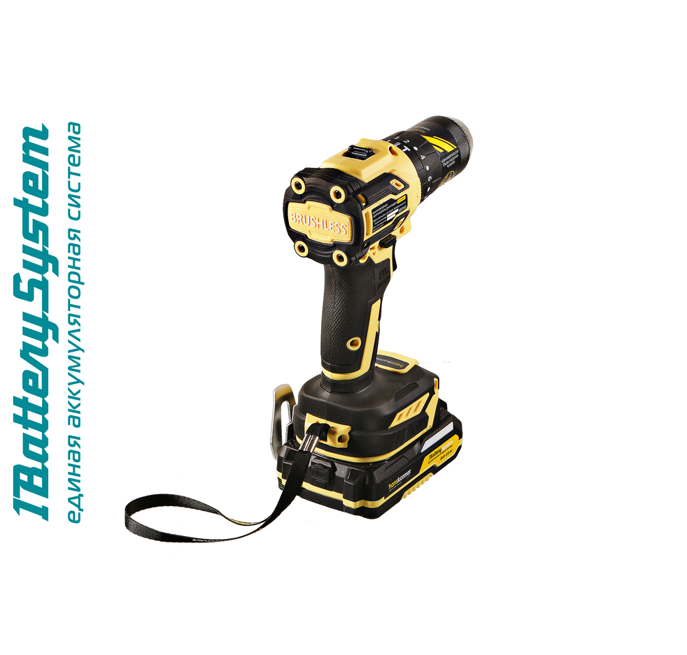 HCD2065BLIC Аккумуляторный шуруповерт Hanskonner 1BatterySystem