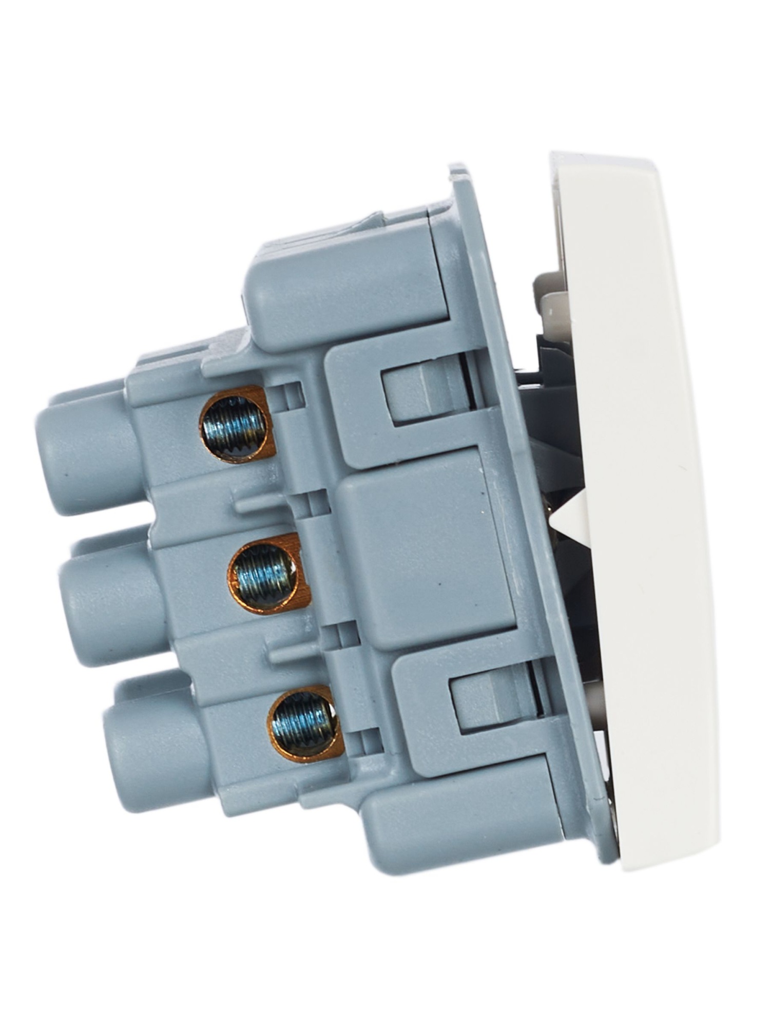 Выключатель проходной (переключатель) двухклавишный ВК4-22-00-П (на 2 модуля) ПРАЙМЕР белый IEK