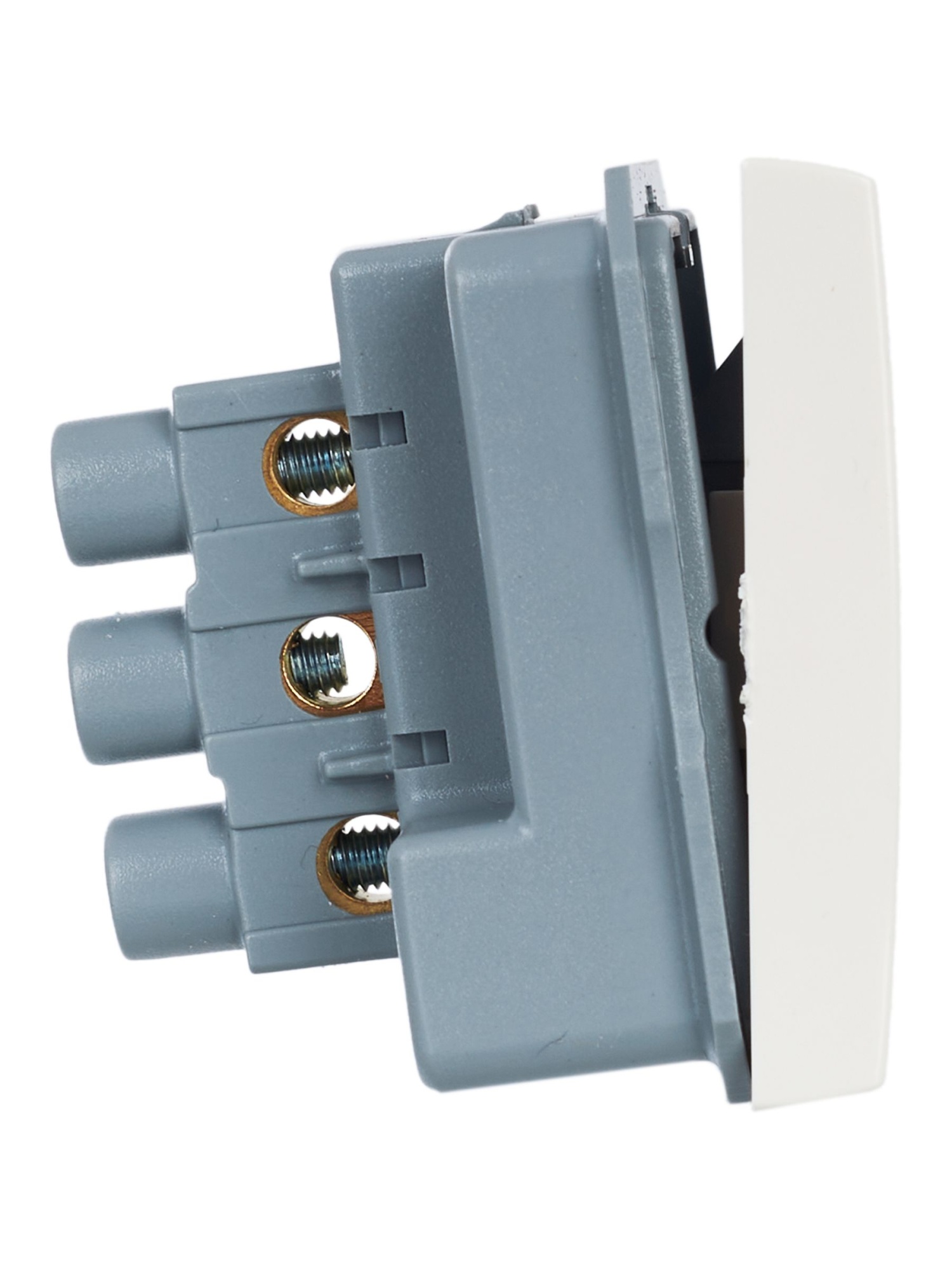 Выключатель проходной (переключатель) одноклавишный ВК4-21-00-П (на 2 модуля) ПРАЙМЕР белый IEK