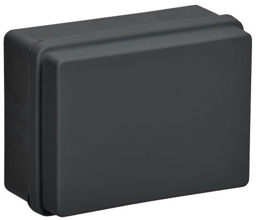 Коробка распаячная двухкомпонентная КМ42441 для открытой проводки безгалогенная (HF) 150х110х70мм IP67 10 вводов черная IEK